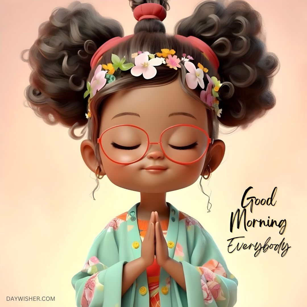 African American Good Morning Images cartoon girl