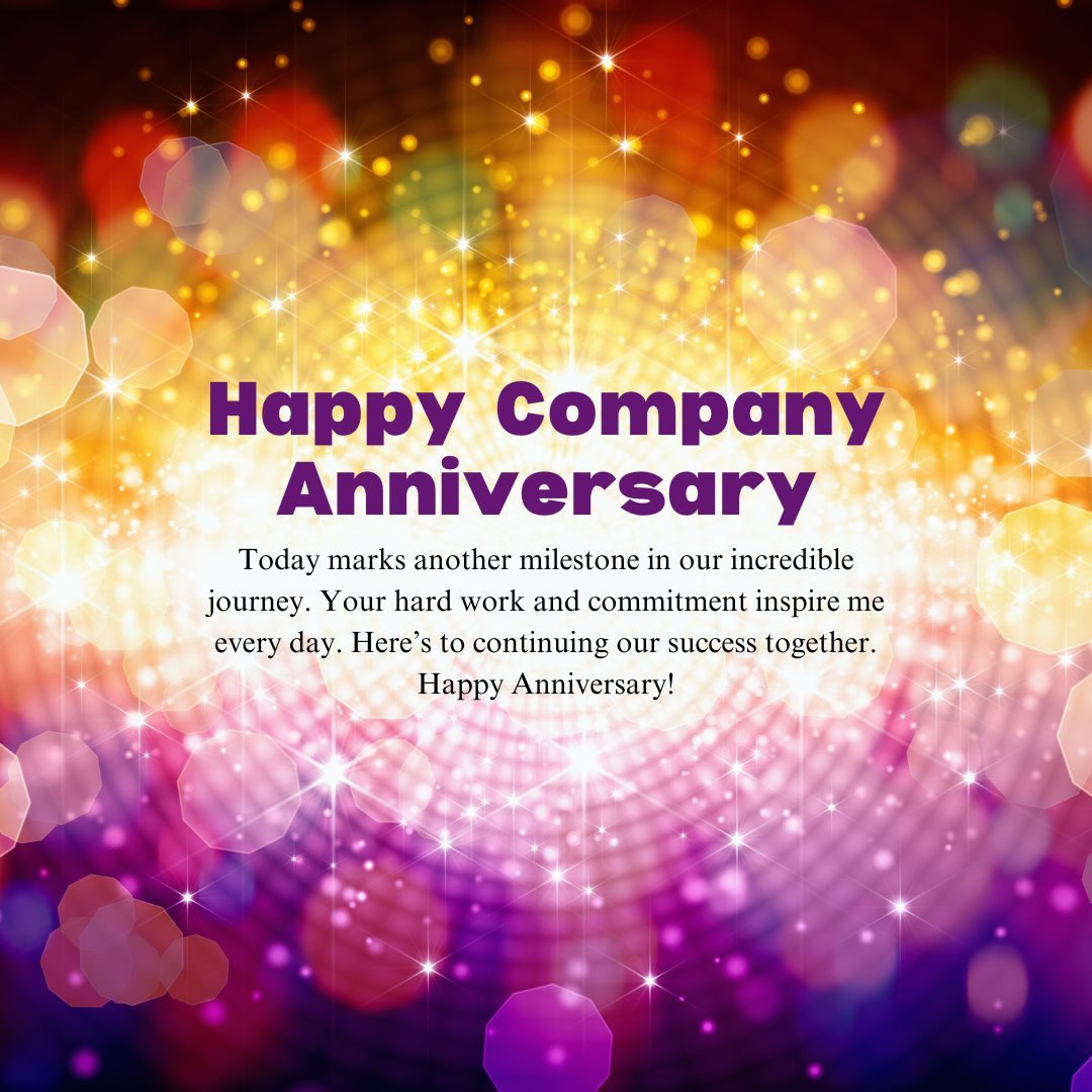A Special Message from the CEO on the Company's Anniversary with a Vibrant Background Celebrating a Milestone