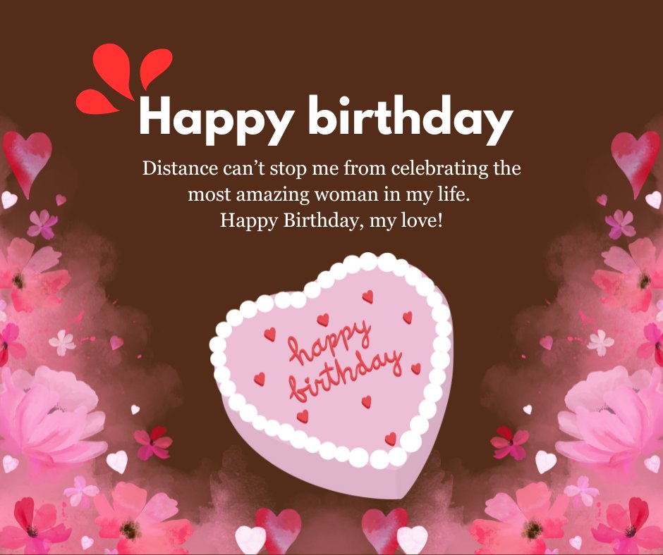 Romantic Long Distance Birthday Wishes for Wife