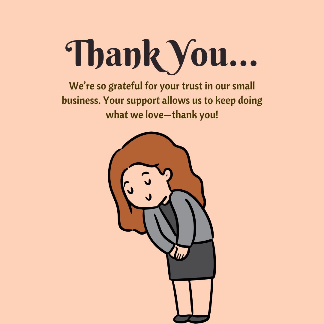 Small Business Thank You Message to Customers