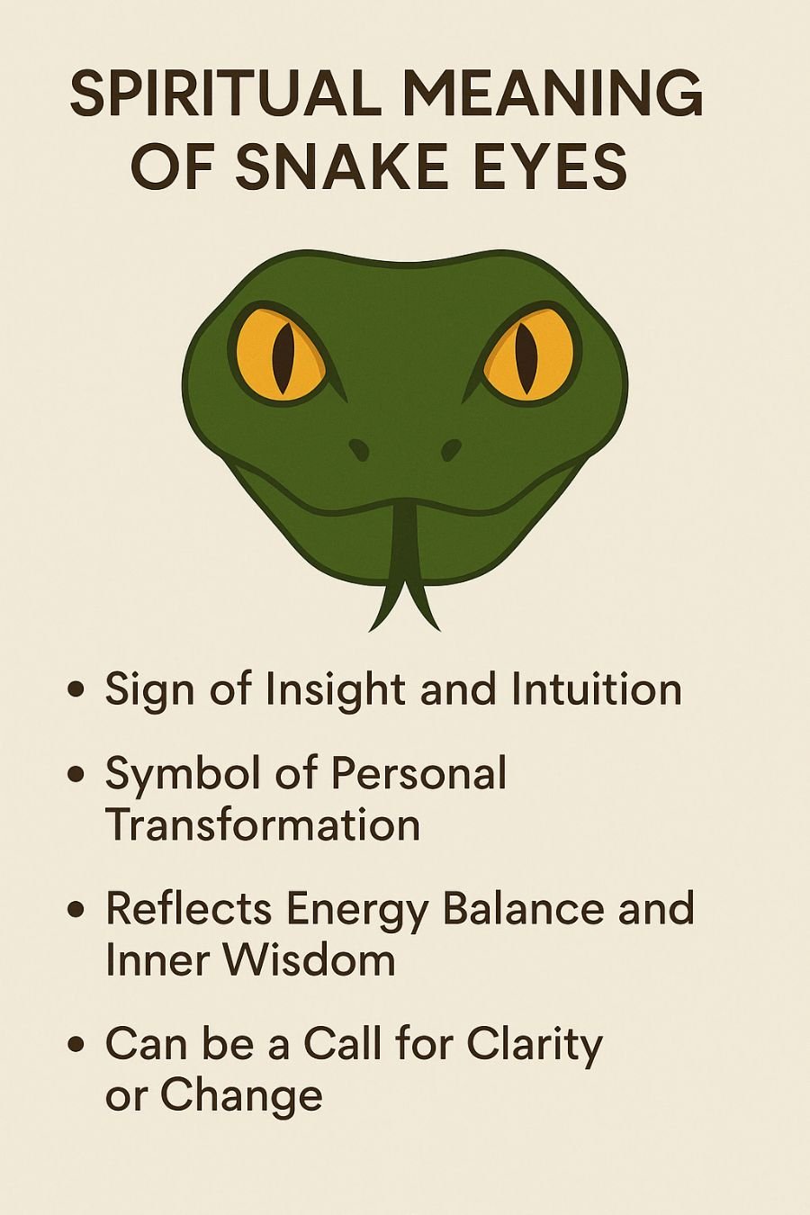 Infographic for Spiritual Meaning of Snake Eyes